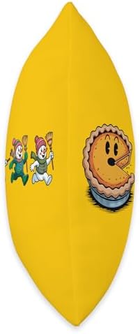 Funny Thanksgiving Pie Chase - Pac Pie Vs Snowmen Holiday Throw Pillow - Image 2