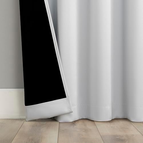 Sun Zero Oslo Theater Grade Extreme 100% Total Blackout Rod Pocket Curtain Panel, White, 52" W x 108" L (1 Panel)
