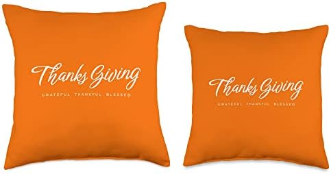 Thanks Giving Thanksgiving Grateful Thankful Blessed Throw Pillow - Image 3