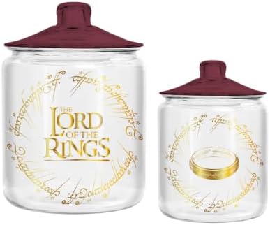 Silver Buffalo Lord of the Rings Scripture Foil, Glass Jar with Lid