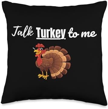Thanksgiving Talk Turkey to Me Throw Pillow by Unknown