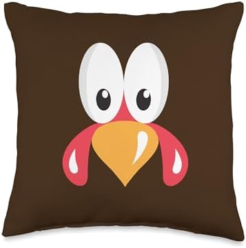 Big Turkey FACE Thanksgiving Day Meme Gobble Eyes Beak Throw Pillow by Unknown
