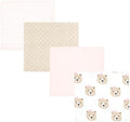 Hudson Baby Unisex Baby Cotton Flannel Receiving Blankets, Pink Taupe Bear, One Size by HudsonBaby