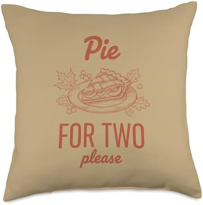 Pie for Two Please, Thanksgiving Pregnancy Announcement Throw Pillow by Unknown