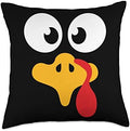 Crazy cute thanksgiving turkey face for dinner costume Throw Pillow by Unknown