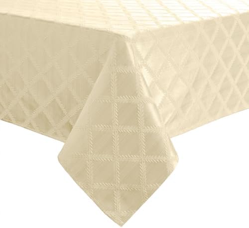 Lenox Laurel Leaf Tablecloth, Ivory - 70" W x 104" L - Image 2