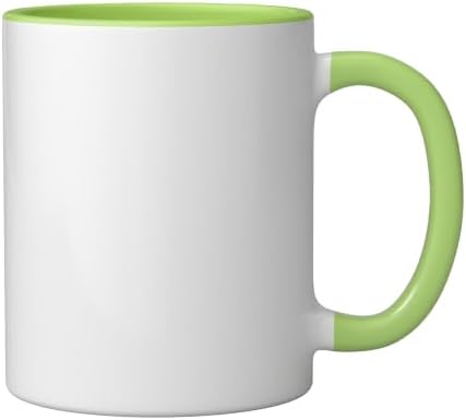Zen Ideas Om Ohm Aum Symbol Spiritual Yoga Mandala Ceramic Mug, Light Green/White, 11oz - Image 2