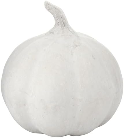 Santa Barbara Design Studio Thanksgiving Fall Décor - White Handcrafted Paper Mache Sculpture, Medium, Pumpkin by SantaBarbaraDesignStudio