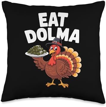 Thanksgiving Turkey Eat Dolma Throw Pillow by Unknown