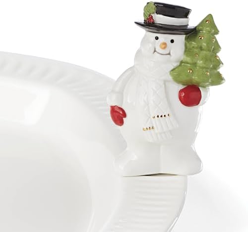 Lenox 894246 Profile Winter Snowman Popper, White, Christmas & Holiday Hosting