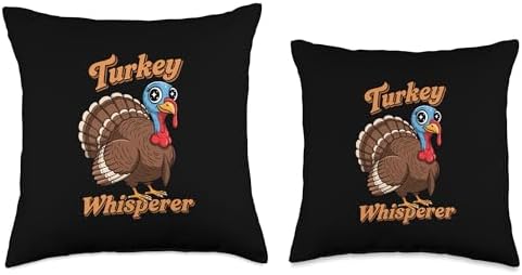 Turkey Whisperer Cute Farm Turkey Thanksgiving Throw Pillow - Image 3