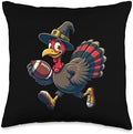 Thanksgiving Football Player Thanksgiving Football Turkey Throw Pillow by Unknown