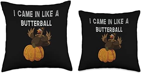Funny Came In Like A Butterball Thanksgiving Men Women Kids Throw Pillow - Image 3
