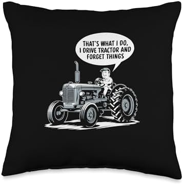 I Drive Tractor Thanksgiving Farmer Throw Pillow by Unknown