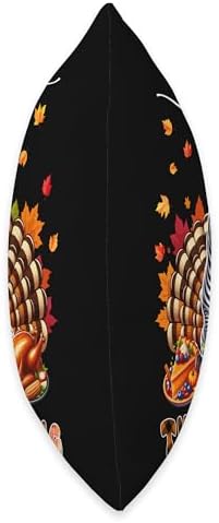 Happy Thanksgiving Zebra Costume Turkey Fall Leaves Food Throw Pillow - Image 2