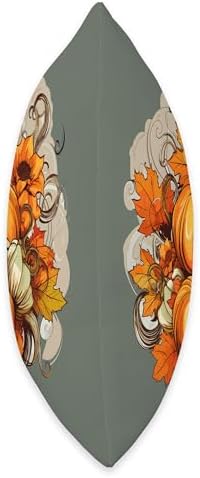Pumpkins Fall Season Autumn Leaves Thanksgiving Vintage Throw Pillow - Image 2