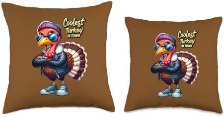 Turkey Trot 5K Funny Thanksgiving Runner Race Day Throw Pillow - Image 3