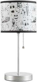 Idea Nuova Table Lamp for Kids, Stick Lamp with Printed Shade & Pull Chain, Bedroom or Nursery Nightstand Lighting,Nightmare Before Christmas