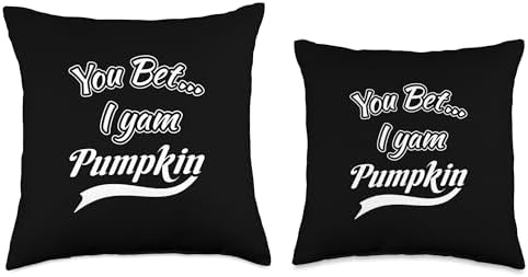 Funny Couples Thanksgiving Cute Turkey You Bet I Yam Pumpkin, My Sweet Potato Thanksgiving Turkey Throw Pillow, 16x16, Multicolor - Image 3