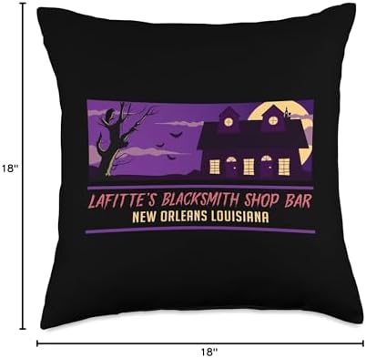 New Orleans Louisina Lafittes Blacksmith Shop Bar Horror Throw Pillow