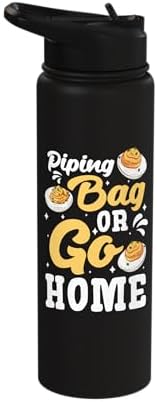 Piping Bag Or Go Home Deviled Egg Thanksgiving Stainless Steel Insulated Water Bottle by Unknown