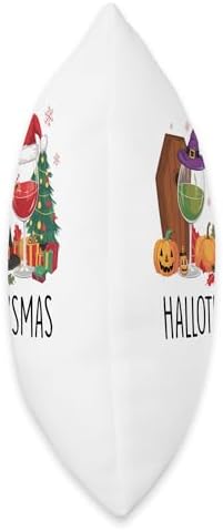 halloween thanksgiving christmas happy hallothanksmas glass Throw Pillow - Image 2