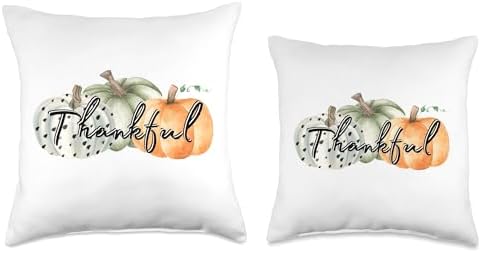 Thankful Fall Pumpkins Graphic Casual Autumn Thanksgiving Throw Pillow - Image 3