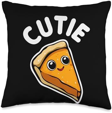 Cute Cutie Pumpkin Pie Thanksgiving Slice Food Cuteness Fun Throw Pillow by Unknown