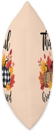 Thanksgiving Autumn Fall Pumpkin Thankful Grateful Blessed Throw Pillow - Image 2