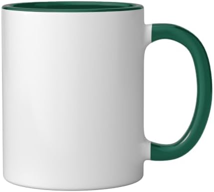 Zen Ideas Om Ohm Aum Symbol Spiritual Yoga Mandala Ceramic Mug, Dark Green/White, 11oz - Image 2