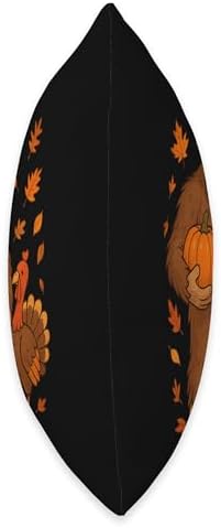 Bigfoot Thanksgiving Vibes with Pumpkin for Fall Fun Throw Pillow - Image 2