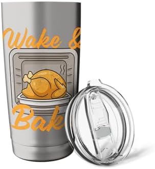 Wake & Bake for Home Cooks and Foodies on Thanksgiving Stainless Steel Insulated Tumbler - Image 5