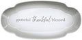 Pavilion Gift Company - Grateful Thankful Blessed - Scalloped Ombre 12" Serving Tray Dish Housewarming Thanksgiving Gift Neutral Serveware Present by PavilionGiftCompany