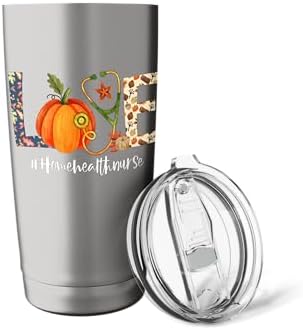 Love Home Health Nurse Life Thanksgiving Autumn Pumpkin Stainless Steel Insulated Tumbler - Image 5