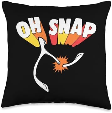 Oh Snap Funny Thanksgiving Turkey Wishbone Wish Bone Throw Pillow by Unknown