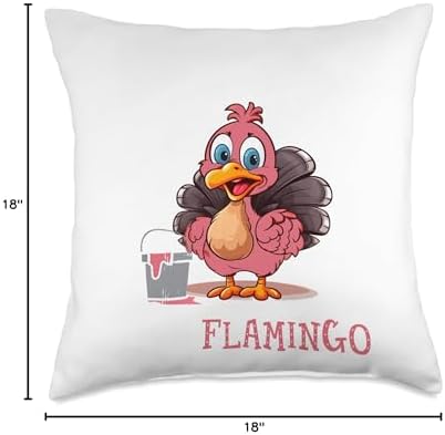 Funny Thanksgiving Turkey Pink Flamingo I Don't See Any Turkey I'm A Flamingo Funny Thanksgiving Throw Pillow, 18x18, Multicolor - Image 4