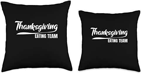Thanksgiving Dinner Turkey Food – Thanksgiving Eating Team Throw Pillow - Image 3
