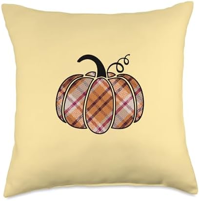 Spot & Tiger Thanksgiving Fall Plaid Pumpkin Cute Autumn Thanksgiving Halloween Throw Pillow, 18x18, Multicolor by Unknown