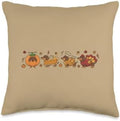 Dachshund Thanksgiving Parade, Pumpkin, Pie & Turkey Wiener Throw Pillow by Unknown