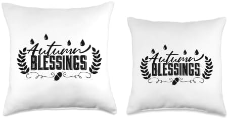 Autumn Blessings Thanksgiving Fall Leaves Grateful Throw Pillow - Image 3