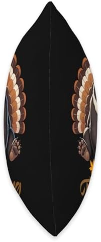 Funny Black Bear with Turkey Feathers Thanksgiving Throw Pillow - Image 2