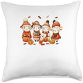 Group Cute Sheeps Thanksgiving Flowers Fall Pumpkins Farmer Throw Pillow by Unknown