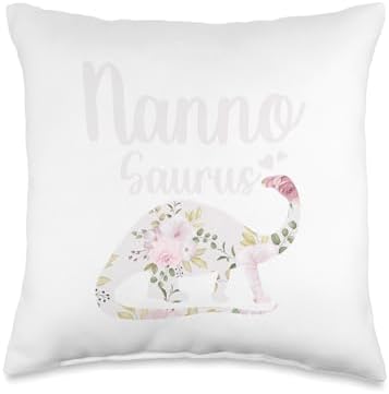 Nanno Saurus Grandma Mother's Day Thanksgiving Christmas Throw Pillow by Unknown