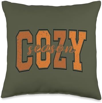 Cozy Season Happy Thanksgiving Autumn Vibes Fall Throw Pillow by Unknown