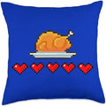 zAPz Retro Gaming Novelties Thanksgiving Turkey Hearts Pixel Art Retro Gamer Video Game Throw Pillow, 18x18, Multicolor by Unknown