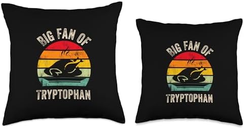 Big Fan of Tryptophan, Funny Thanksgiving Turkey Dinner Throw Pillow - Image 3