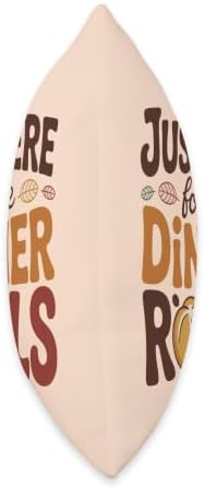 Just Here for The Dinner Rolls Groovy 70s Retro Thanksgiving Throw Pillow - Image 2