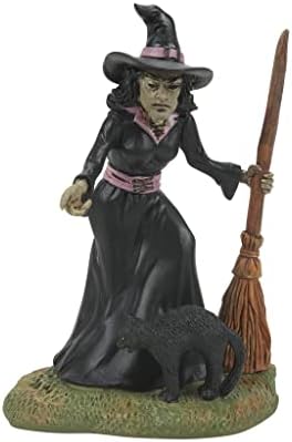 Department 56 Village Collection Accessories Halloween Double Trouble Witch and Black Cat Figurine, 3.7 Inch, Multicolor