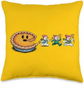 Funny Thanksgiving Pie Chase - Pac Pie Vs Snowmen Holiday Throw Pillow by Unknown
