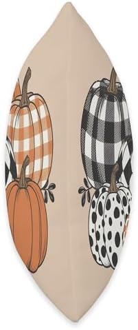 Autumn Season Thanksgiving Plaid Pumpkin Patterns Fall Throw Pillow - Image 2